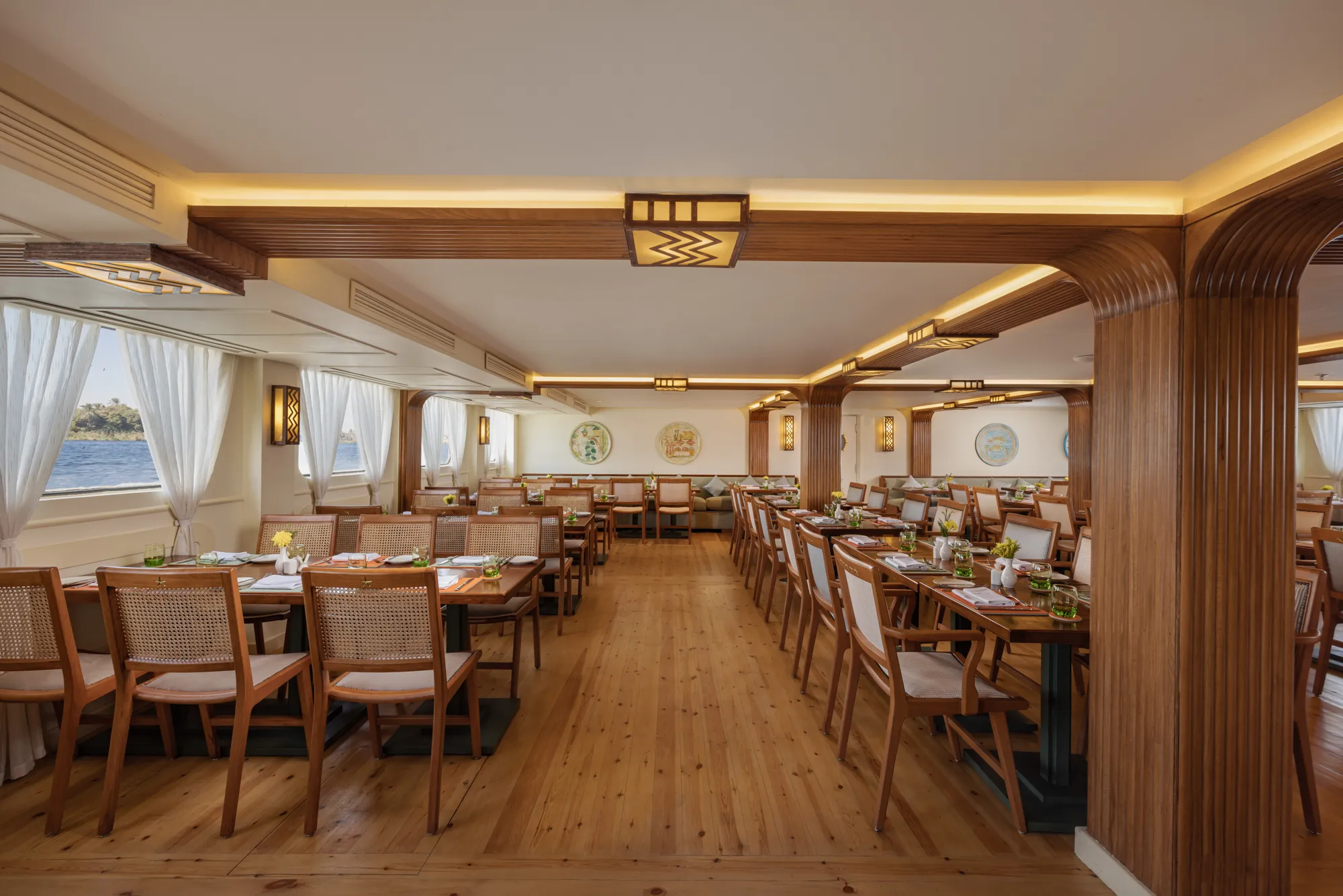 Restaurant aboard the MS DWA Nile Cruise Nile cruise